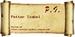 Petter Izabel névjegykártya